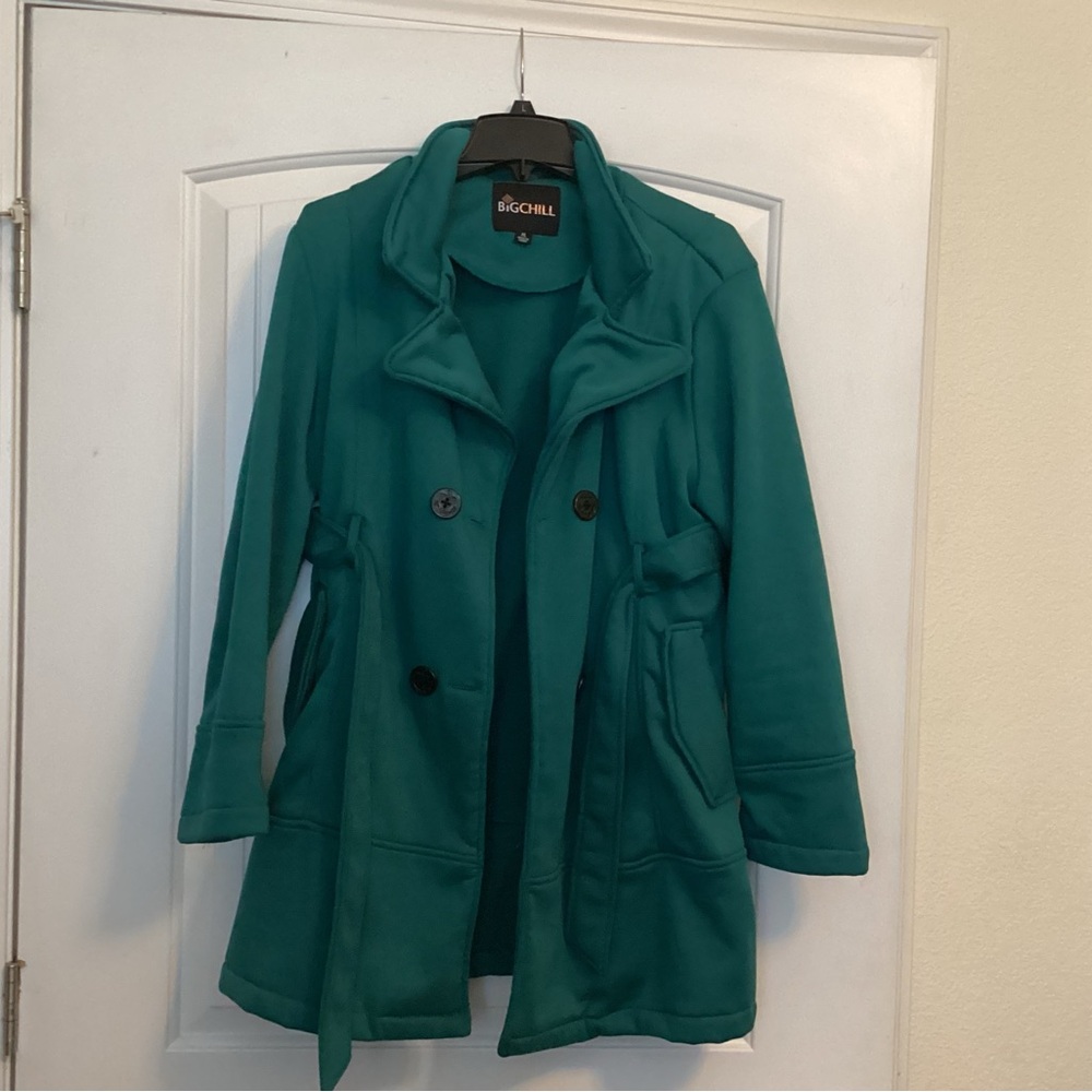 Big Chill Turquoise/green Double-Breasted quilted Jacket. NWOT
Smoke/pet free